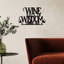 Wallity Wine Wisdom Escultura de Pared de Metal Negra